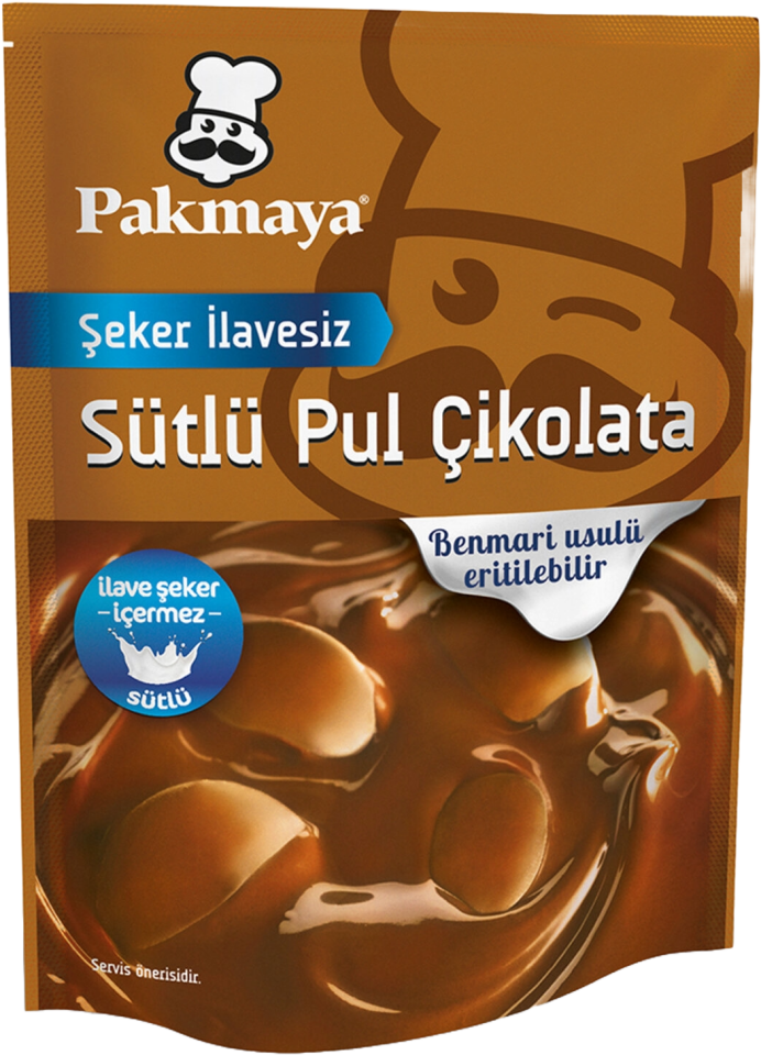 PAKMAYA ŞEKER İLAVESİZ SÜTLÜ PUL ÇİKOLATA 70 GR