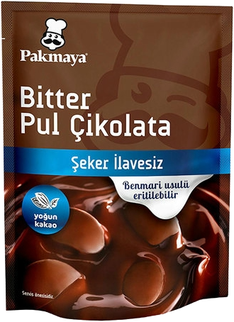 PAKMAYA ŞEKER İLAVESİZ BİTTER PUL ÇİKOLATA 70 GR