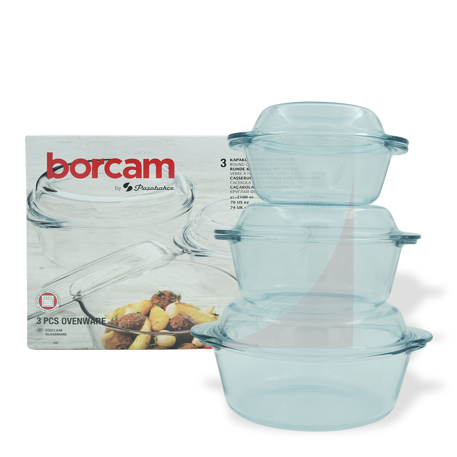 Paşabahçe Borcam Tencere Set (59003+023+033)