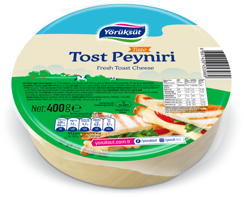 YÖRÜK SÜT TOST PEYNİR 400 GR