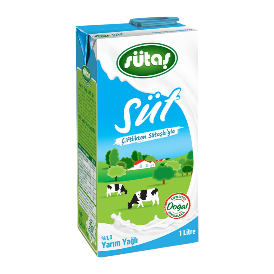 Sütaş Yarım Yağlı Süt 1/1 LT