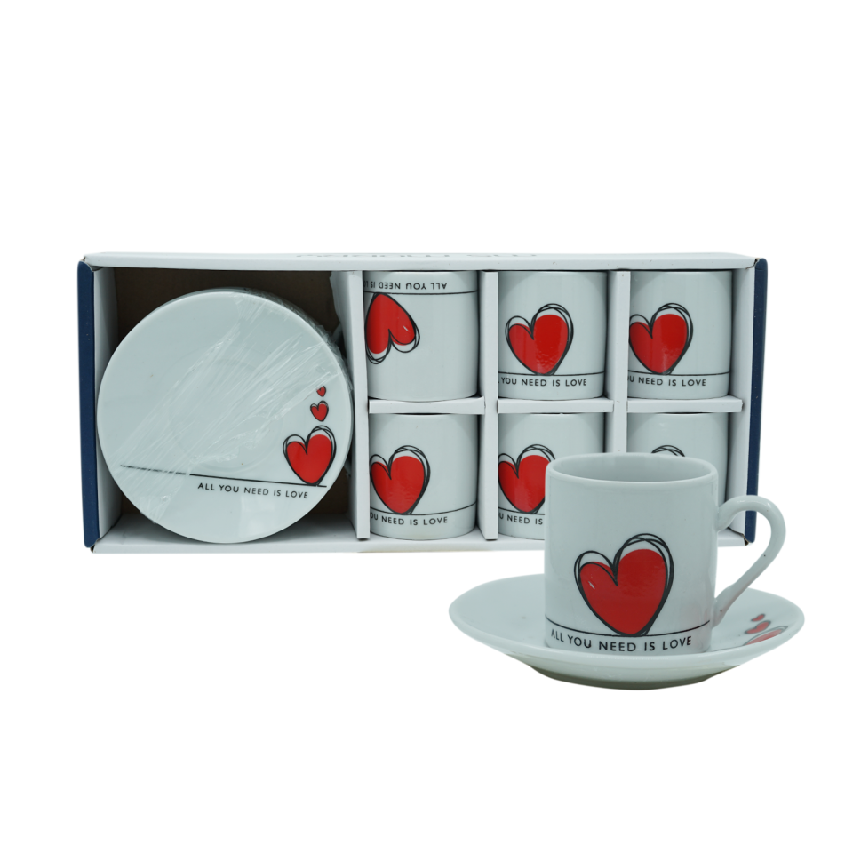 Paşabahçe Seramik Desenli Kahve Fincan Takımı