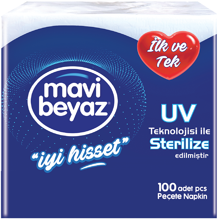 Mavi Beyaz Peçete 23 x 24cm 100 Lü