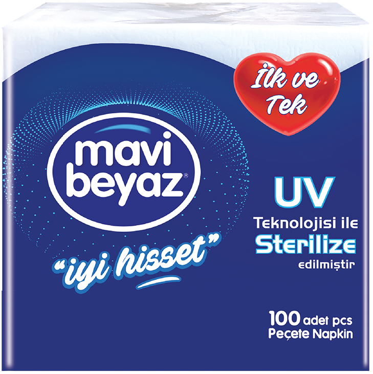 Mavi Beyaz Peçete 23 x 24cm 100 Lü