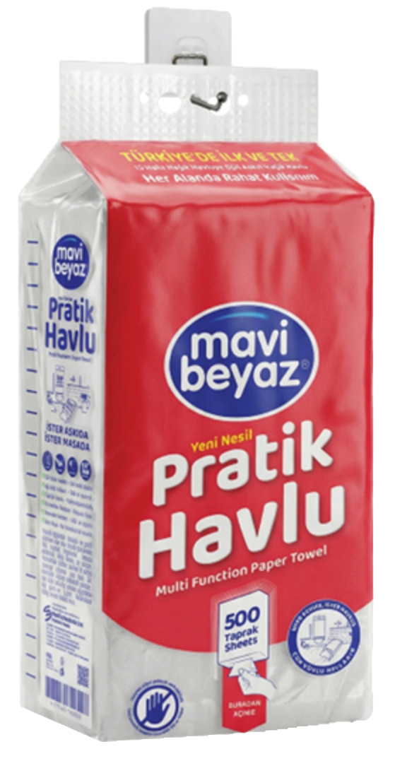 MAVİ BEYAZ PRATİK HAVLU 500 YAPRAK