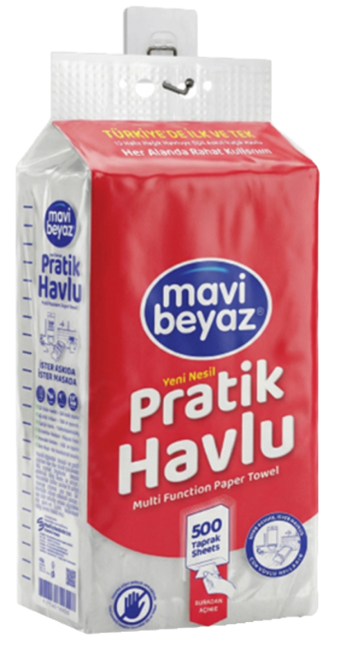 MAVİ BEYAZ PRATİK HAVLU 500 YAPRAK
