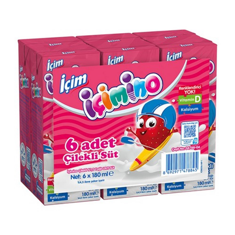 İçimino Süt 6x180ML Çilekli