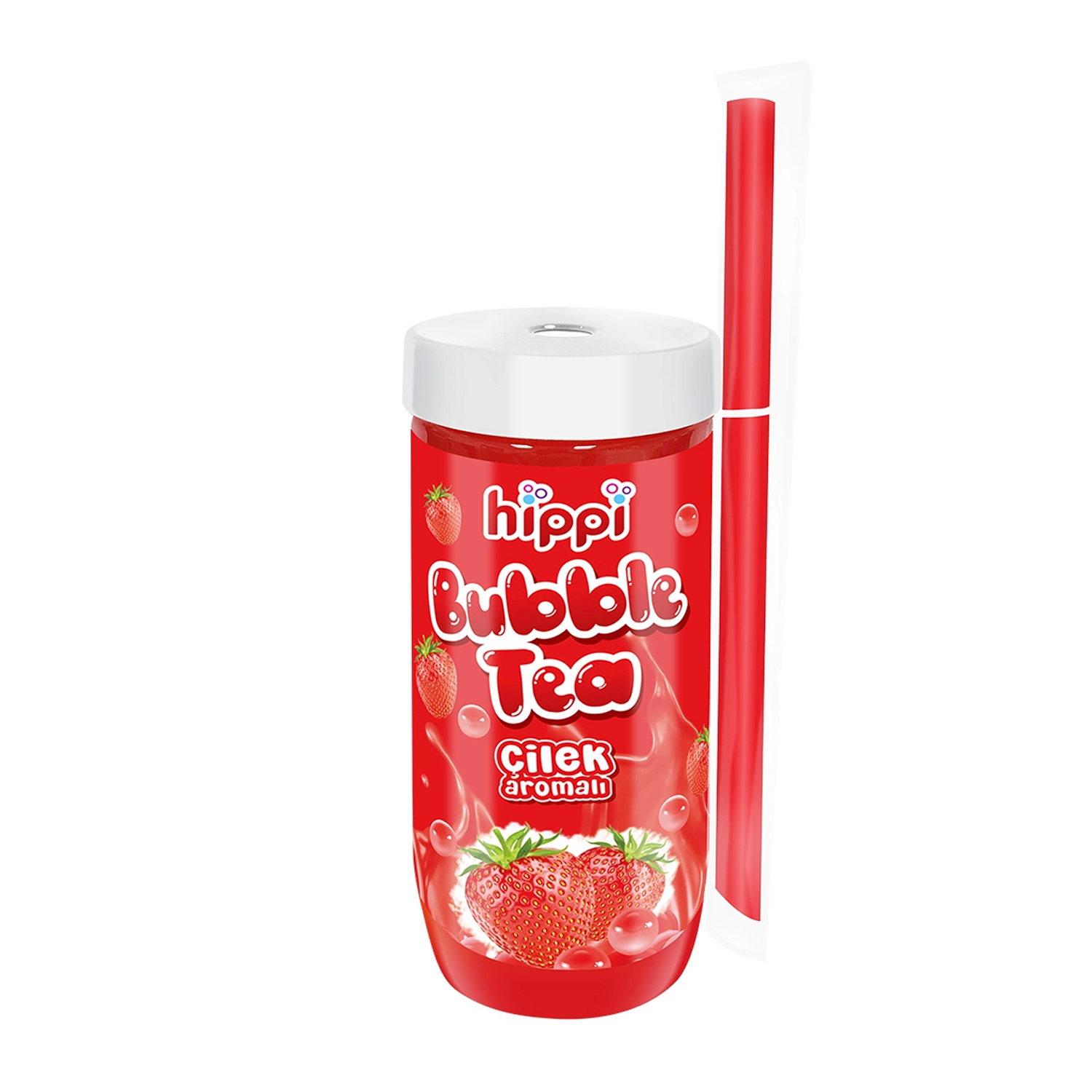 Hippi Bubble Tea Çilekli 350 ML