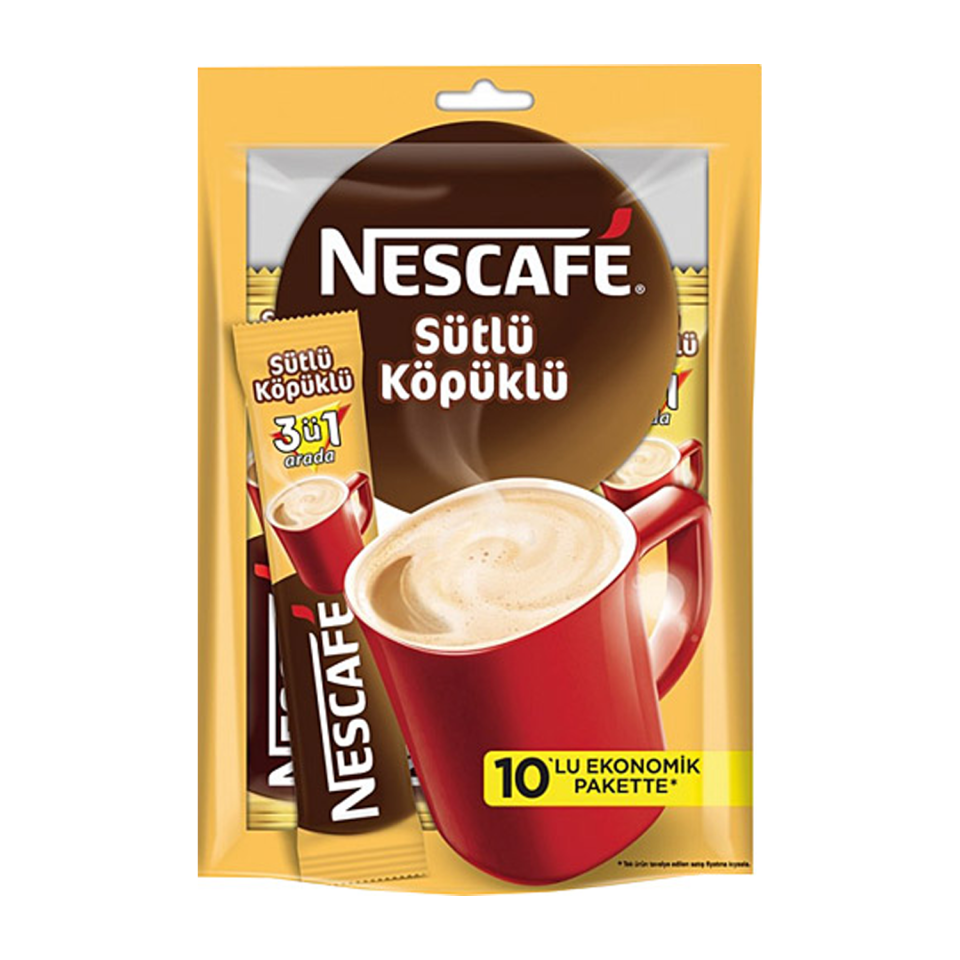 Nescafe 3ü1 Arada Sütlü Köpüklü 10lu Paket