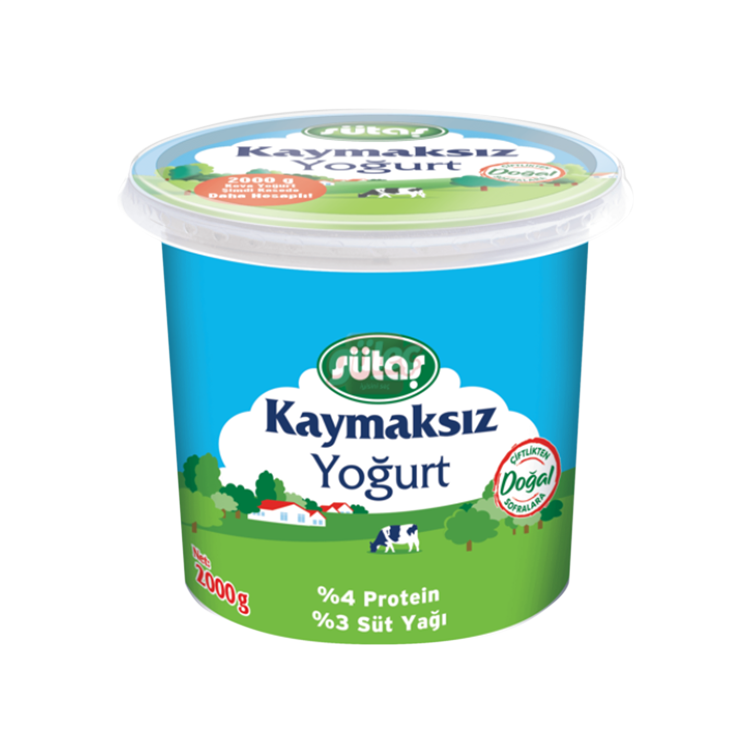 Sütaş Kase Yoğurt Kaymaksız 2 KG