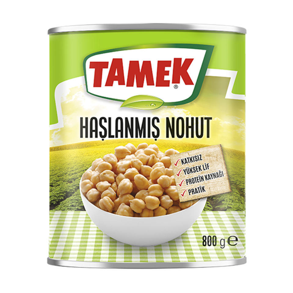 Tamek Haşlanmış Nohut 800 GR Teneke