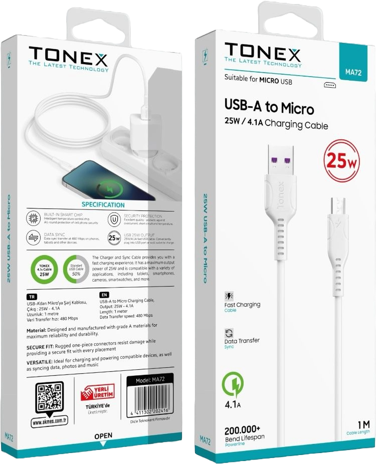 TONEX 25W MICRO USB KABLO