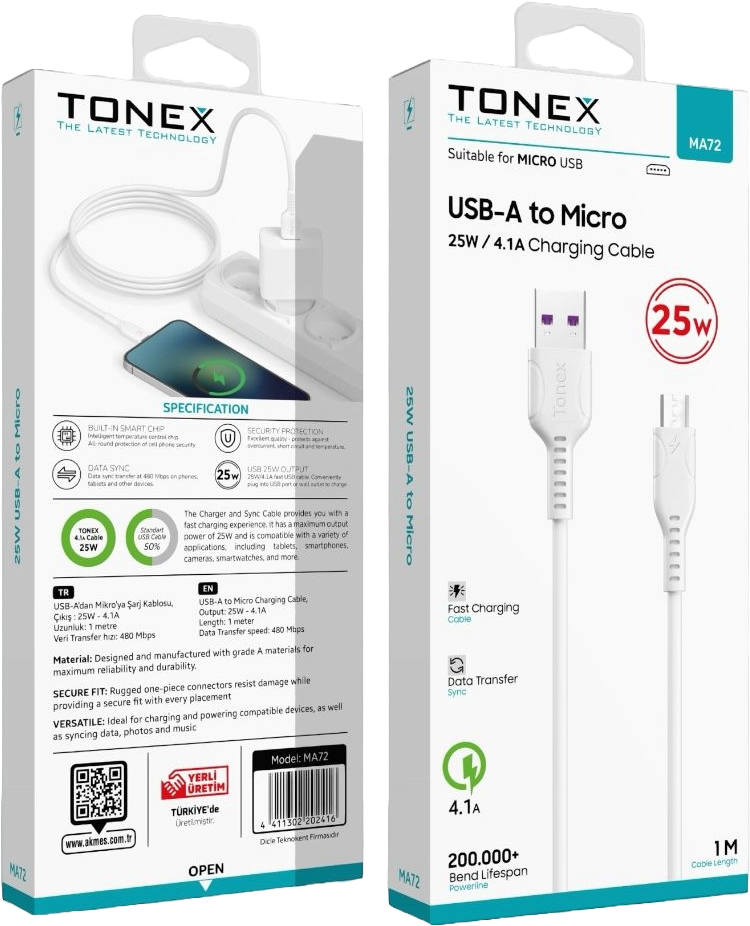 TONEX 25W MICRO USB KABLO
