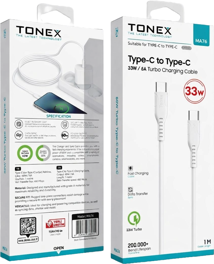 TONEX 33W TYPE-C - TYPE-C KABLO