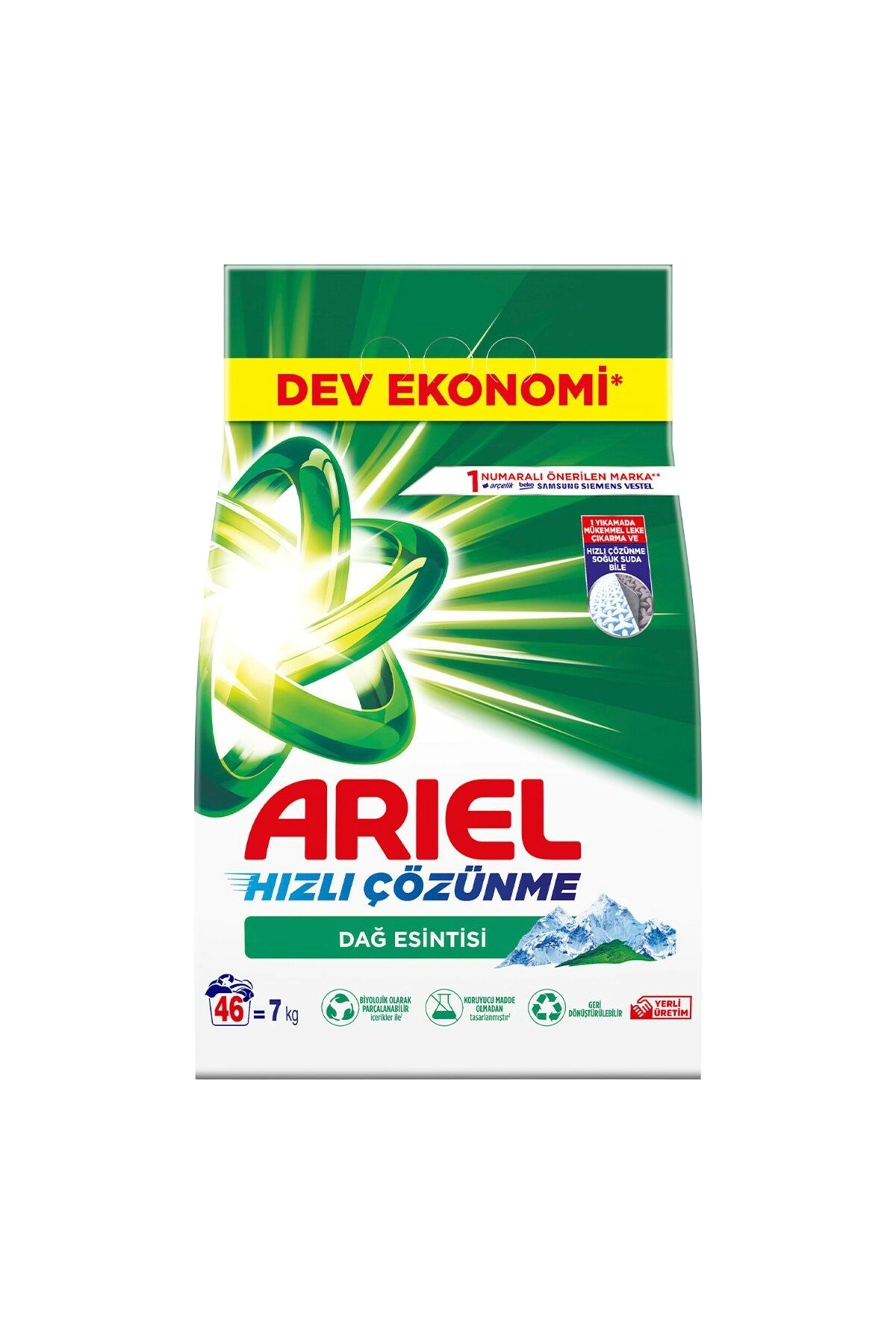 ARİEL DAĞ ESİNTİSİ BEYAZ VE RENKLİLER 7 KG