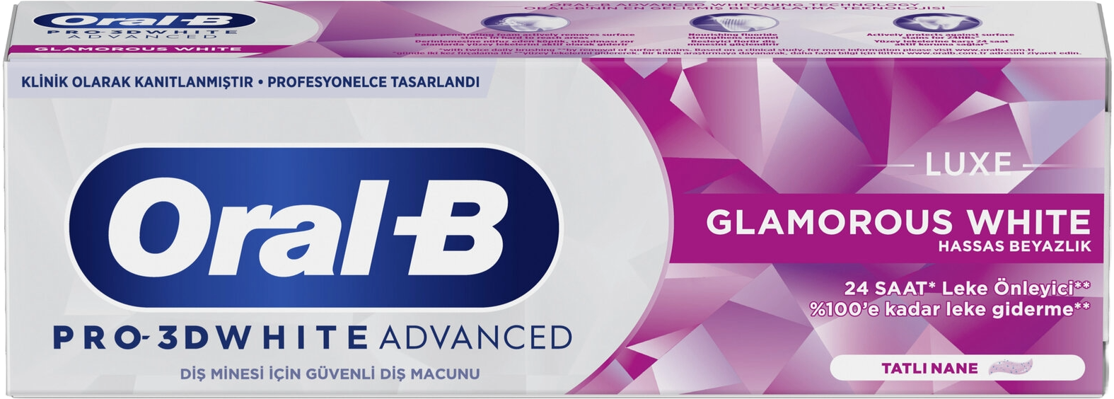 ORAL B PRO 3DW ADV LUXE GLAMOROUS WHİTE 75 ML