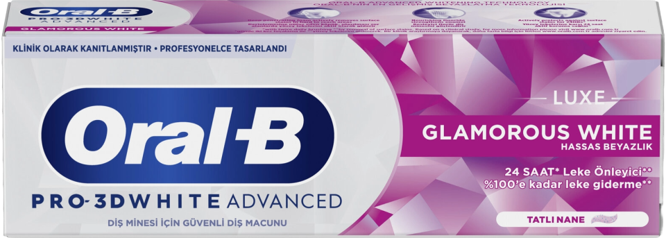 ORAL B PRO 3DW ADV LUXE GLAMOROUS WHİTE 75 ML