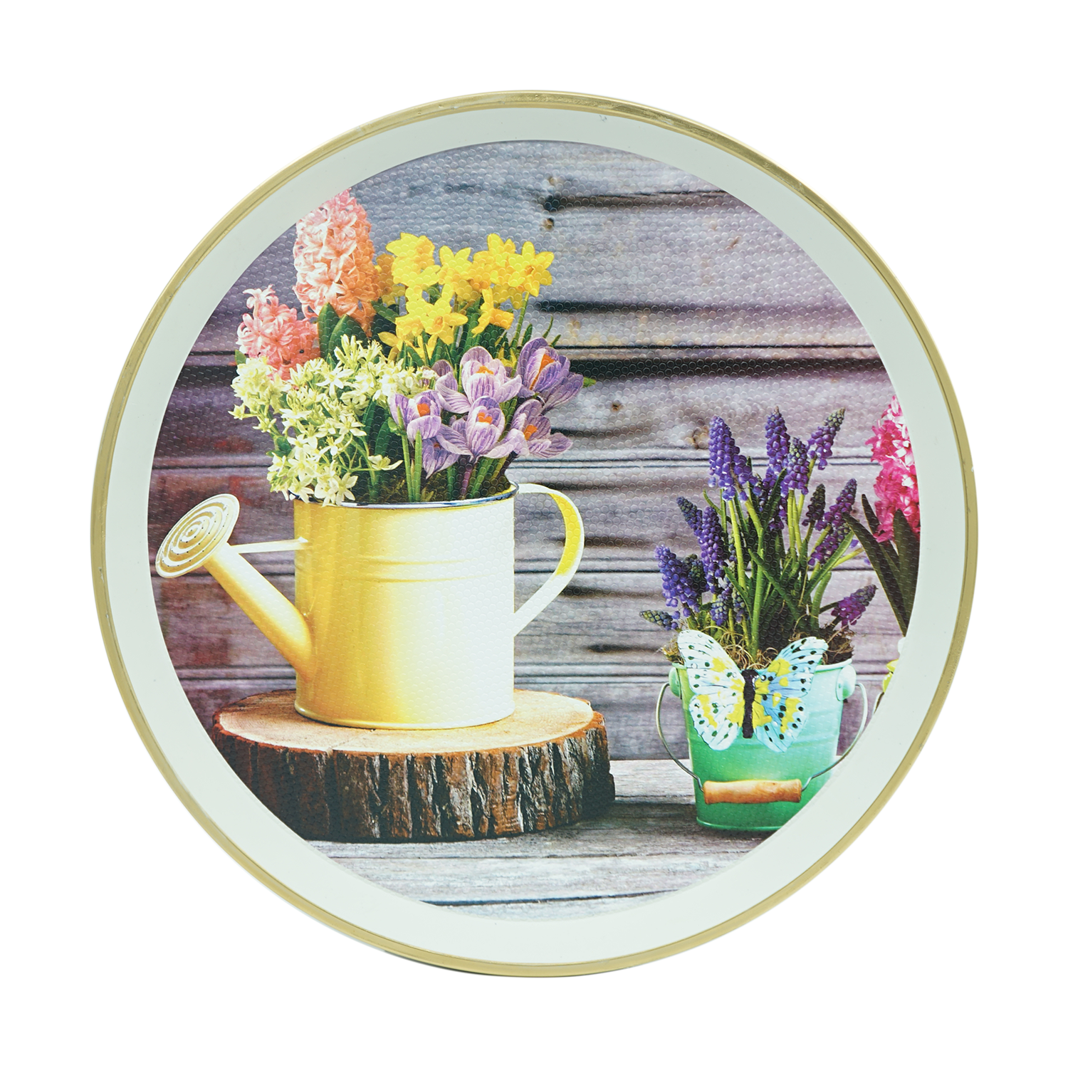 Çiftçiler Yuvarlak Desenli Tepsi GP-103-BY