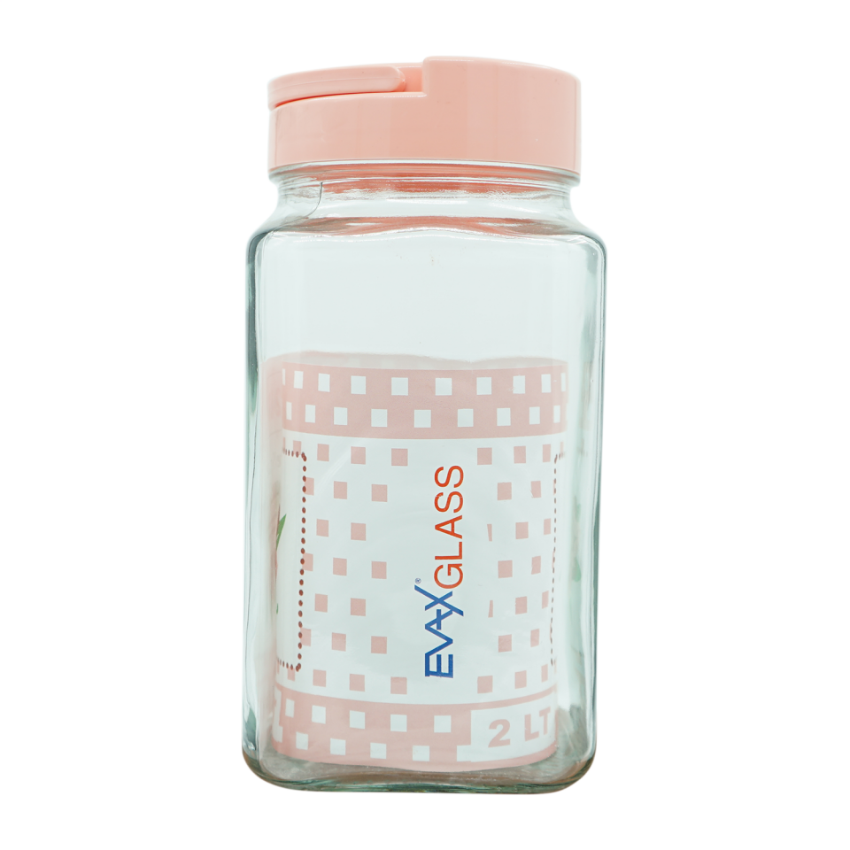 Paşabahçe 2000 CC Kare Kavanoz Plastik Kapaklı