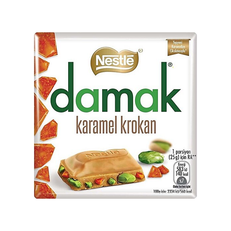 Nestle Damak Kare Karamel Krokan 60 GR Çikolata