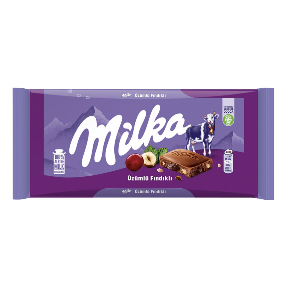 Milka Tablet 80 GR Üzüm Fındık
