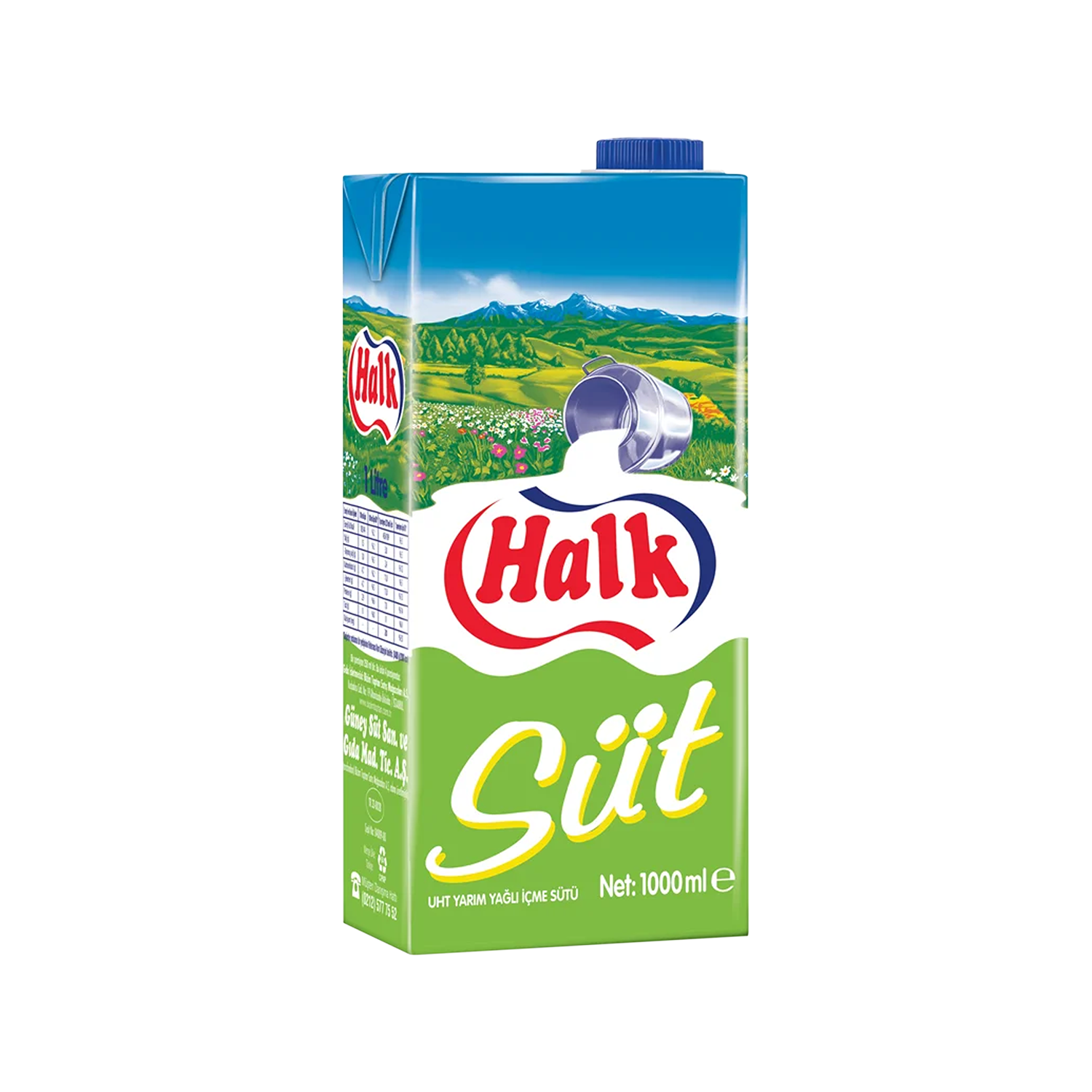 Halk Süt Yarım Yağlı 1 LT