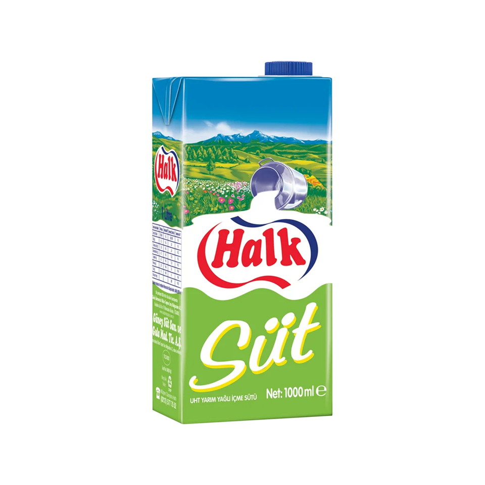 Halk Süt Yarım Yağlı 1 LT