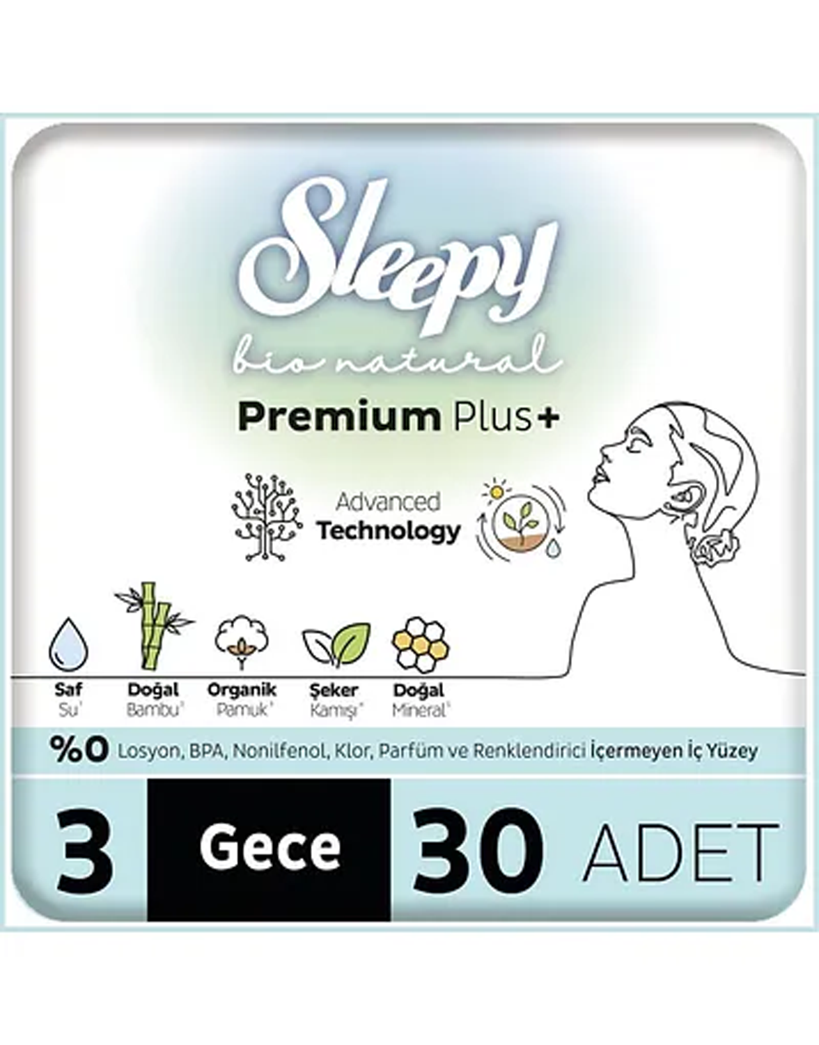 Sleepy Bio Natural Mega Gece 30lu