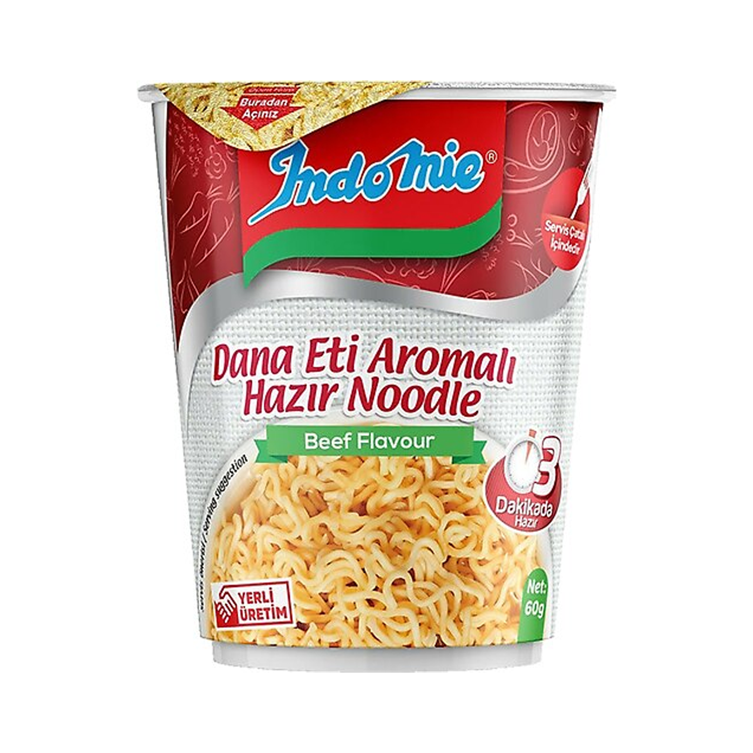 Indomie Etli Hazır Noodle Bardak 60 GR