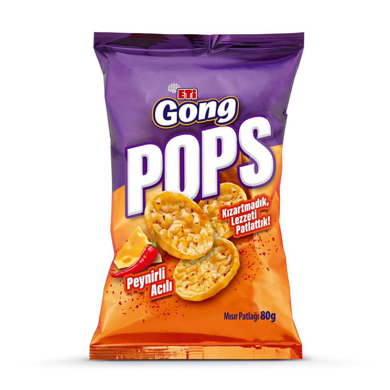 Eti Gong Pops Peynir Acılı 80 GR
