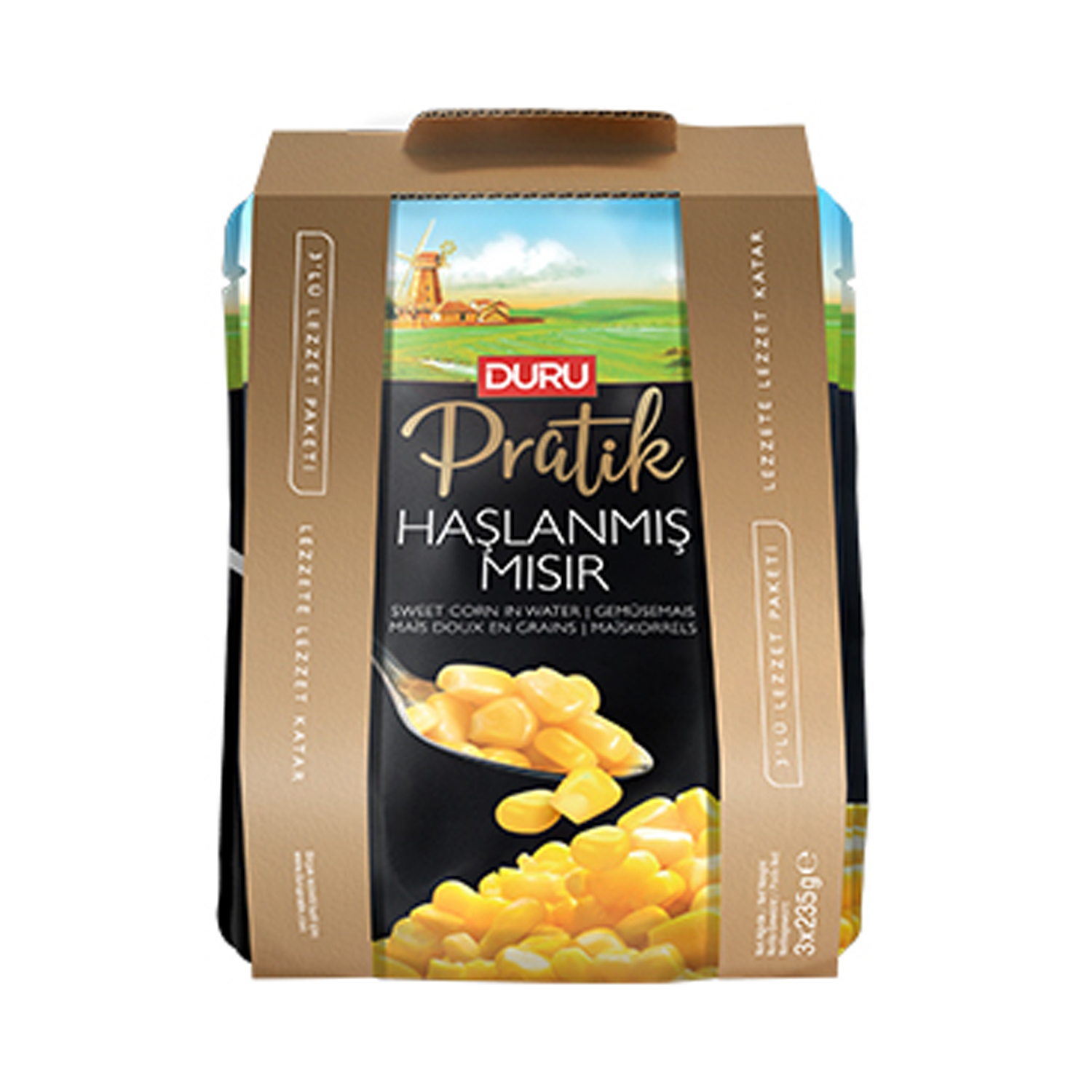 Duru Pratik Haşlanmış Mısır 3lü Lzt. Paketi 400 Gr