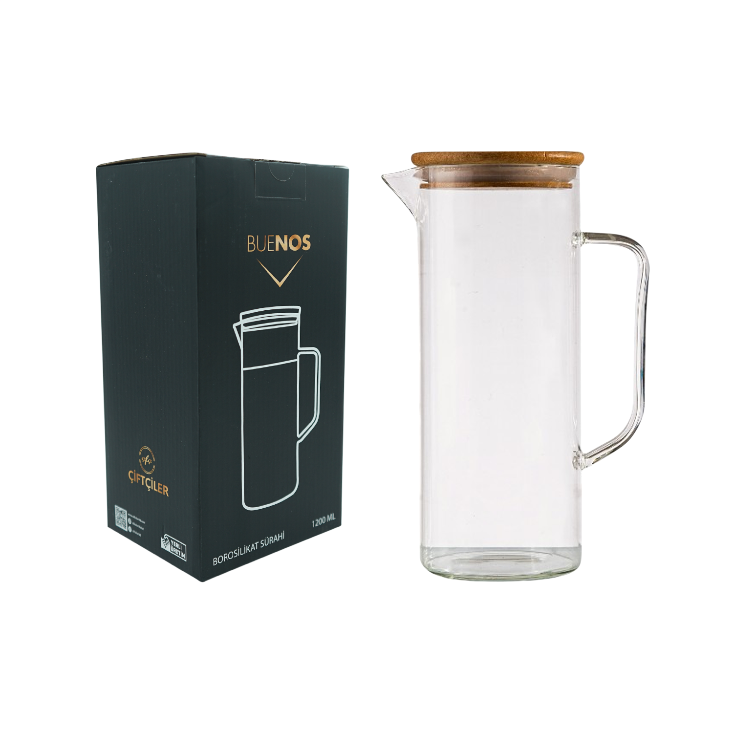 Çifçiler Borosilakt Cam Sürahi 1200 ML