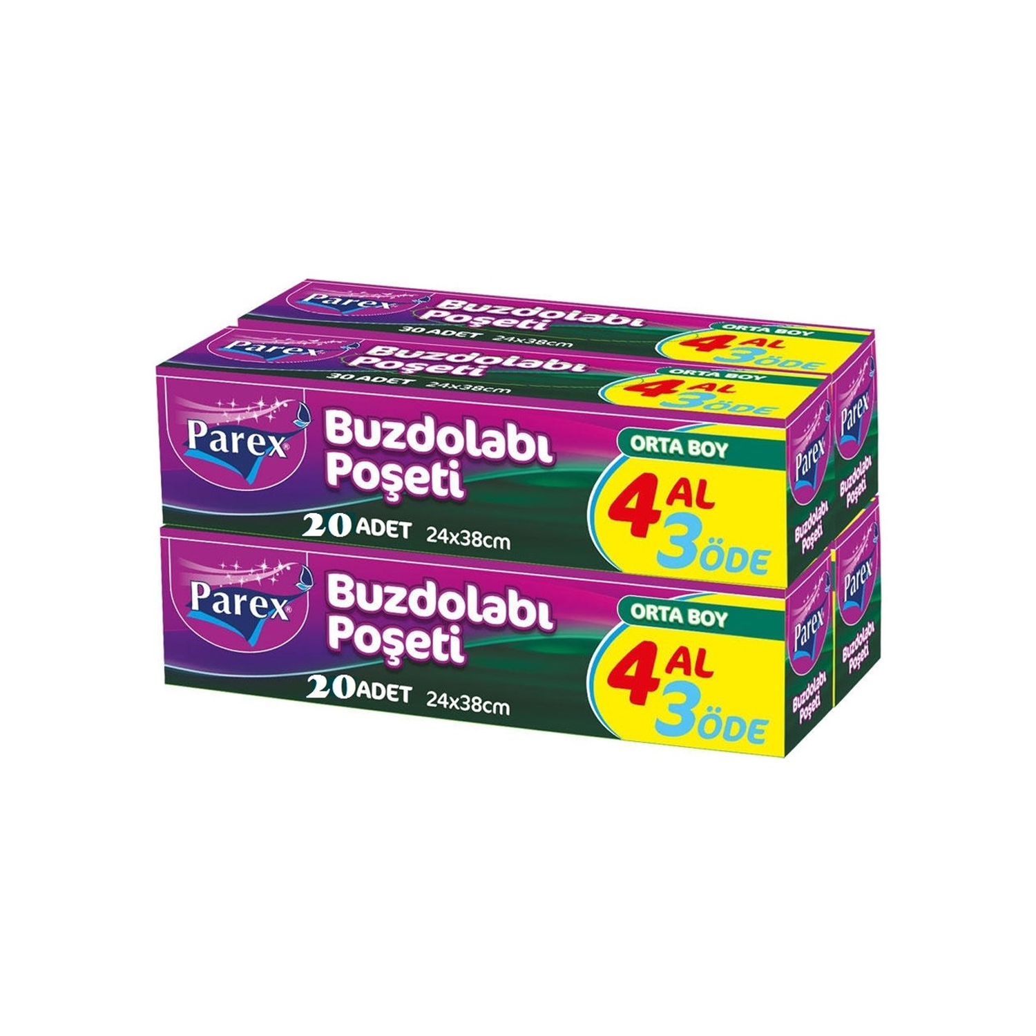 Parex Buzdolabı Poşeti 4 Al 3 Öde - Orta