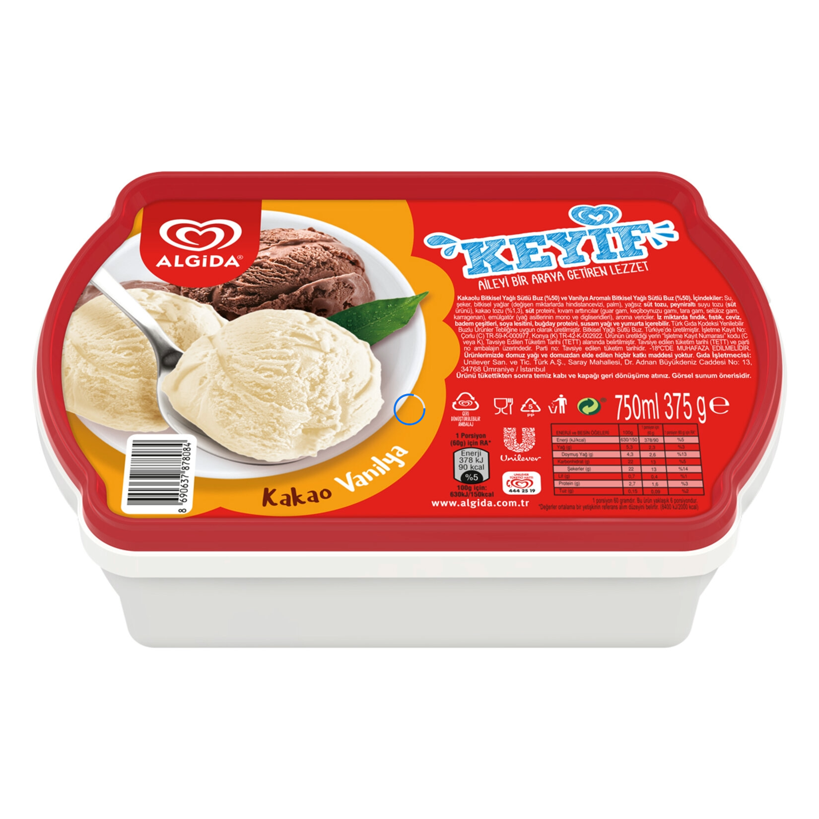 ALGİDA KEYİF KAK&VAN 750 ML