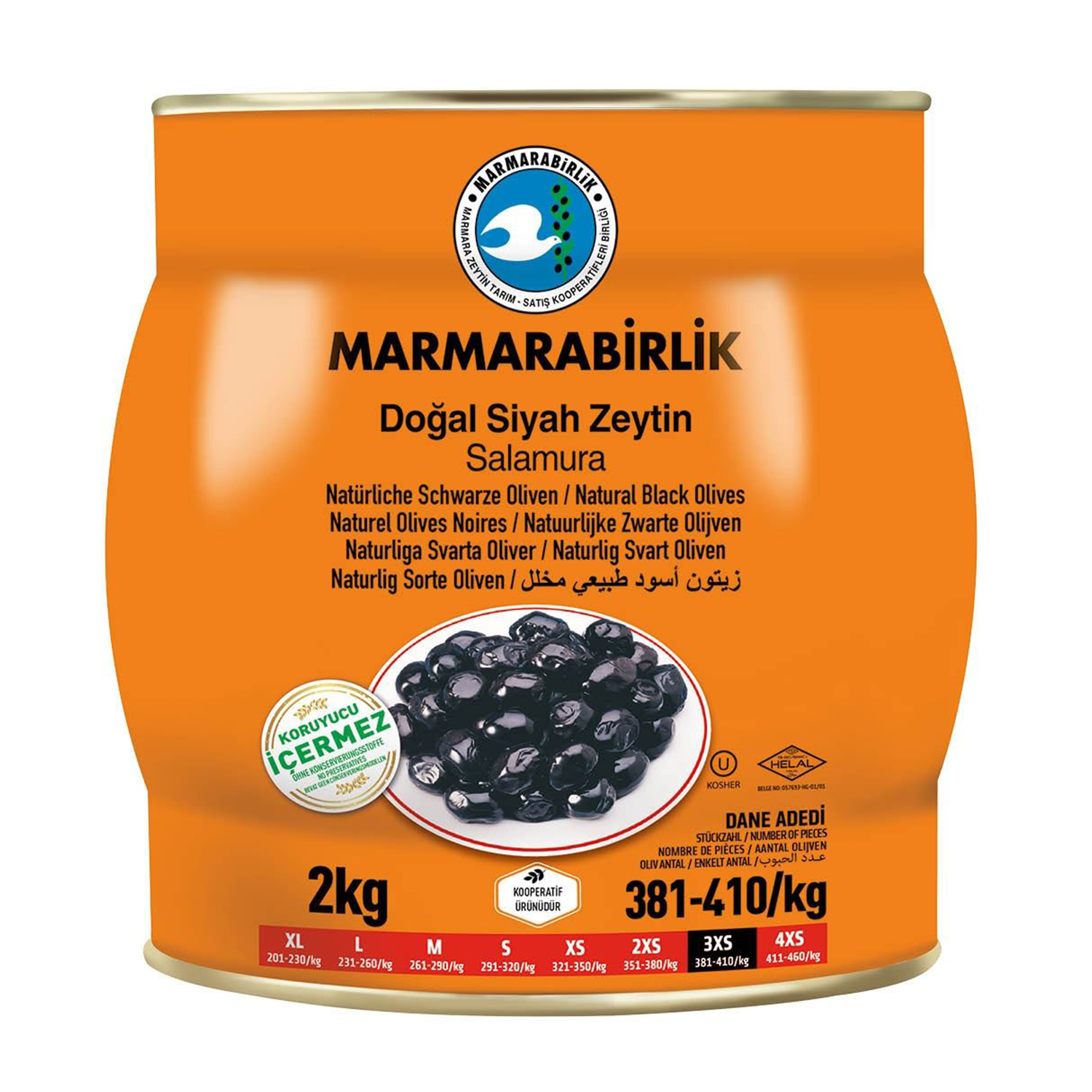Marmarabirlik Lüks Zeytin 2 KG 381-410 KB 3XS