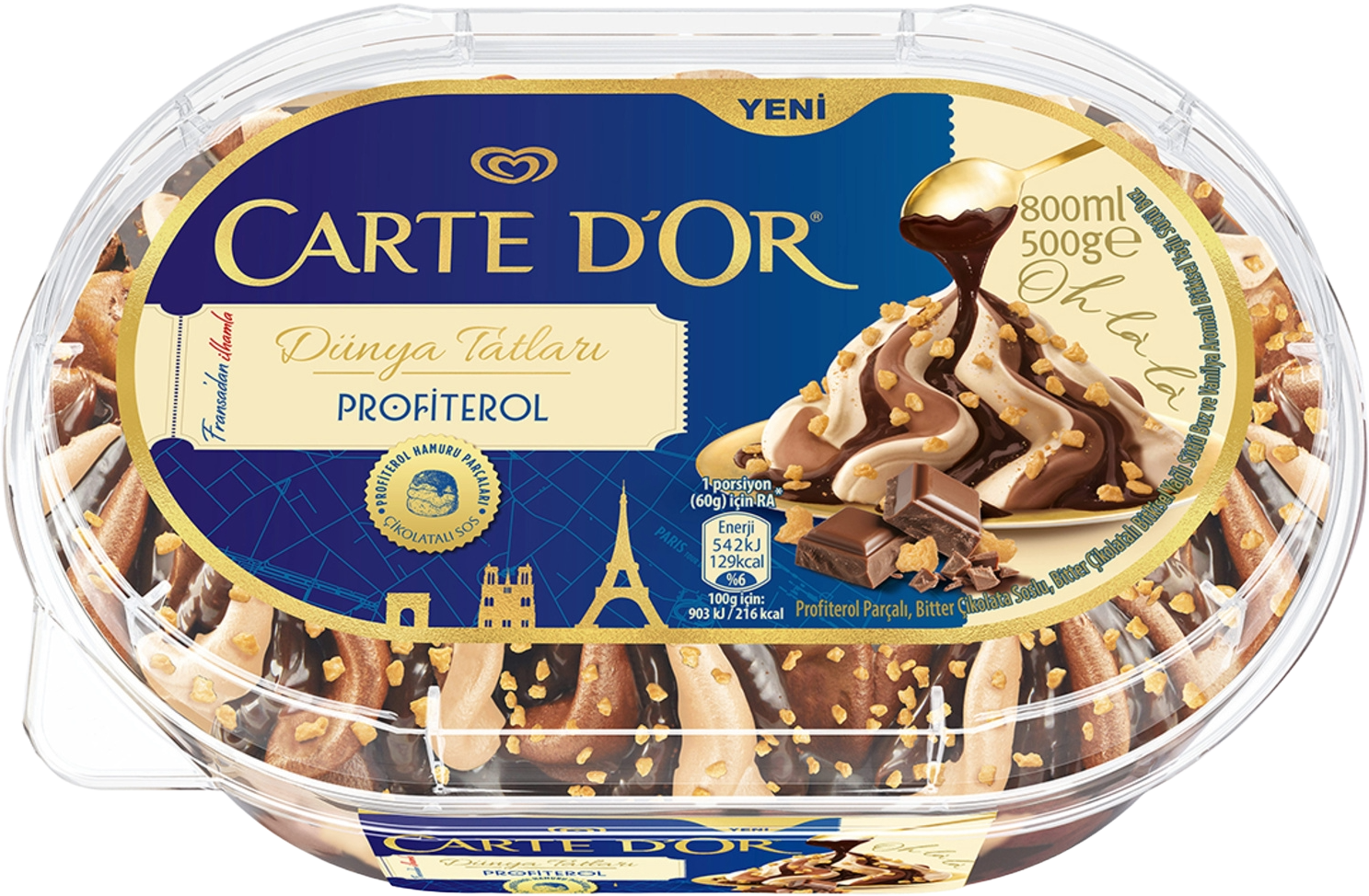 CARTE D'OR SEL PROFITEROL 800ML