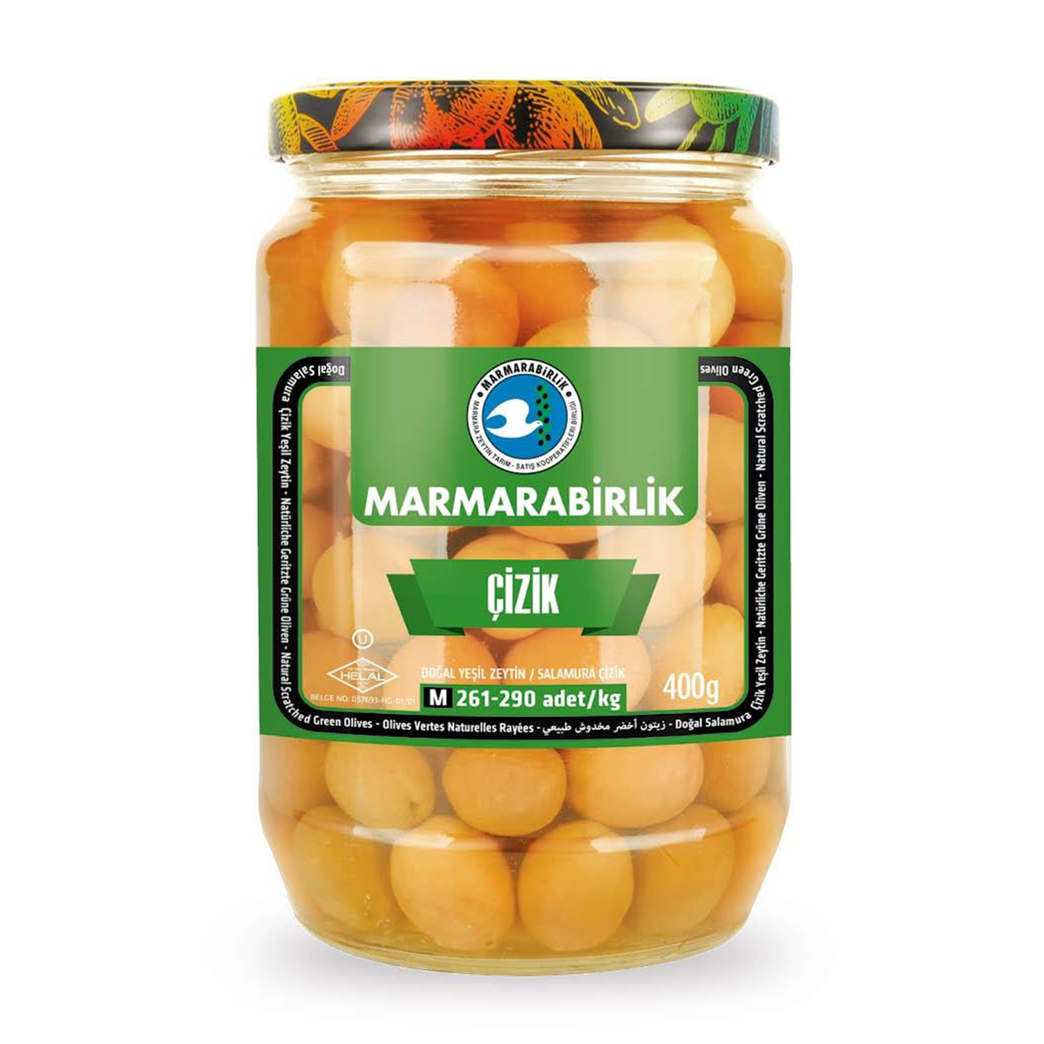 Marmarabirlik Zeytin Çizik Salamura L 400 GR