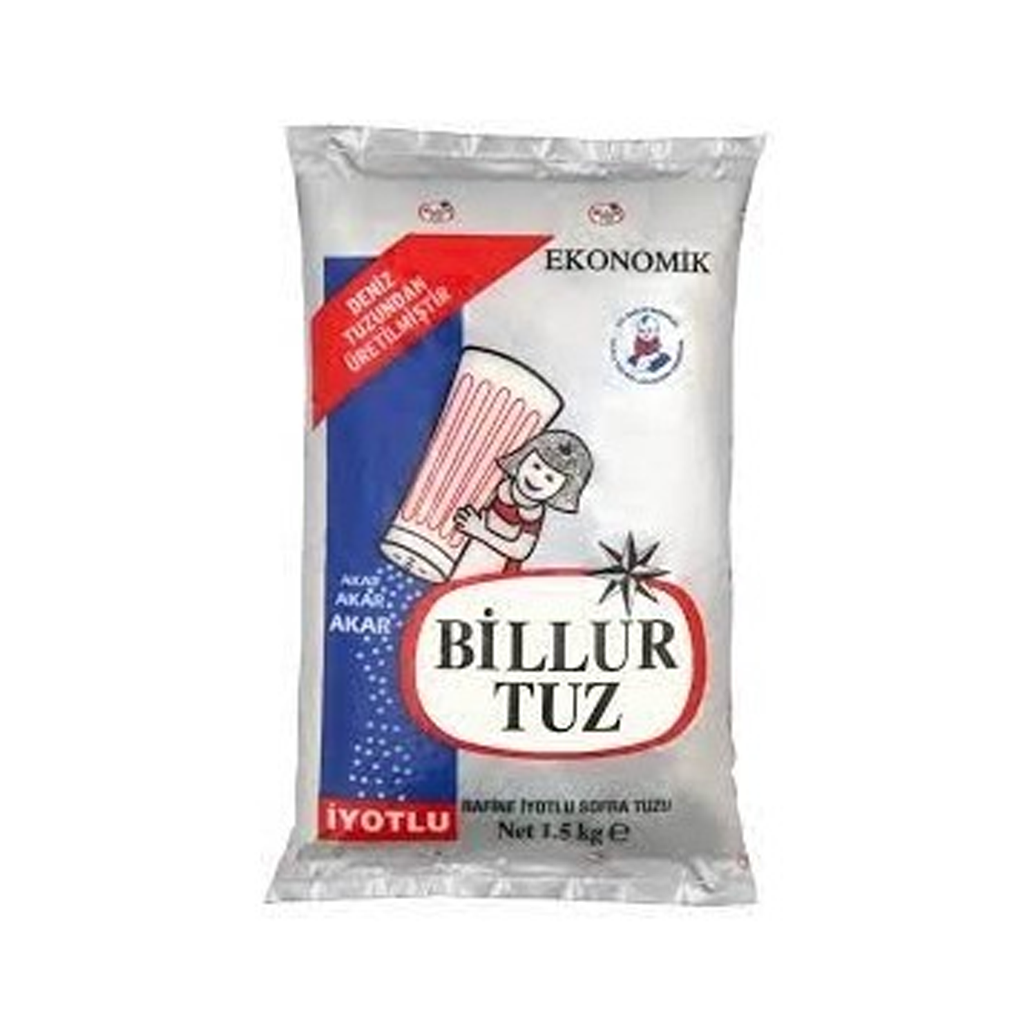Billur İşlenmiş İyotlu Sofra Tuzu 1.5 KG