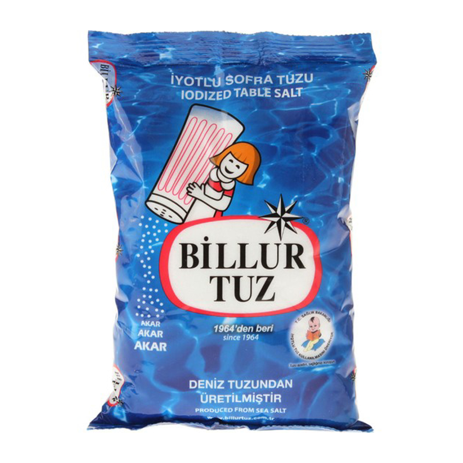 Billur Rafine İyotlu Sofra Tuzu 750 GR