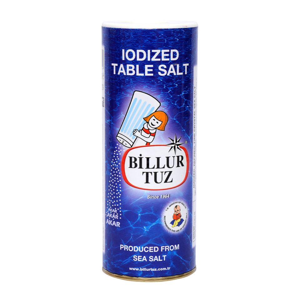 Billur Rafine İyotlu Sofra Tuzu Pls.Tuzluk 500 GR