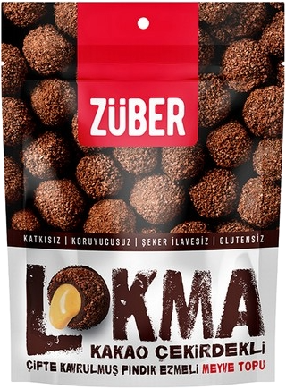 ZÜBER Lokma Kakaolu Çekirdekli Fındık Ezmesi 96 Gr