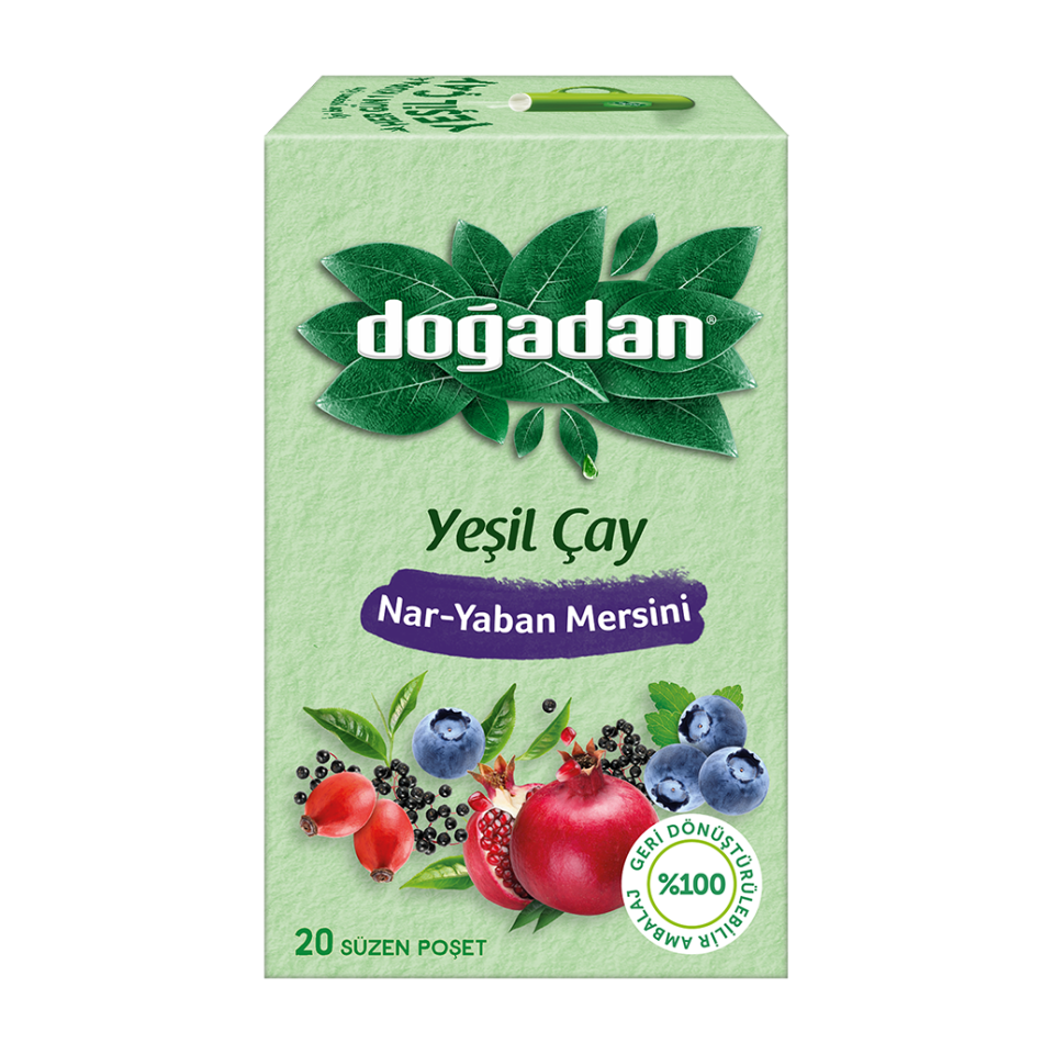 Doğadan Nar Yaban Mersini 20 Li Yeşil Çay