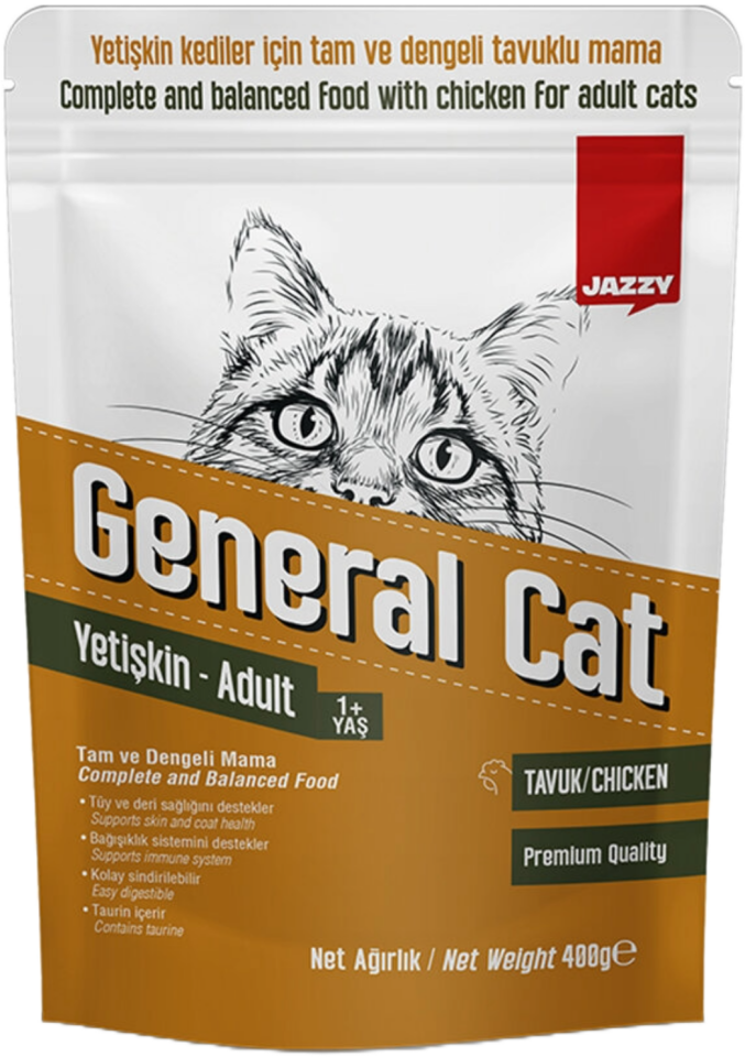 JAZZY 400 GR GENERAL CAT YETİŞKİN KEDİ MAMASI TAVU