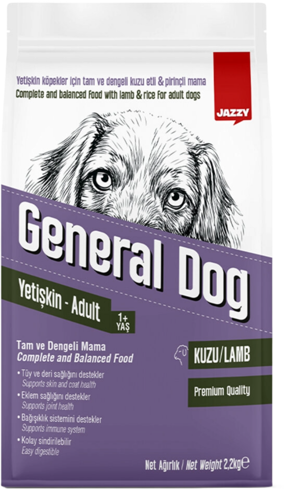 JAZZY 2.2 KG GENERAL DOG YETİŞKİN KÖPEK MAMASI KUZ