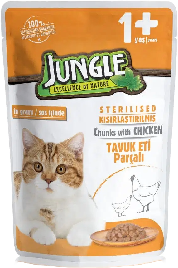 JUNGLE POUCH KISIR KEDİ TAVUK 100GR