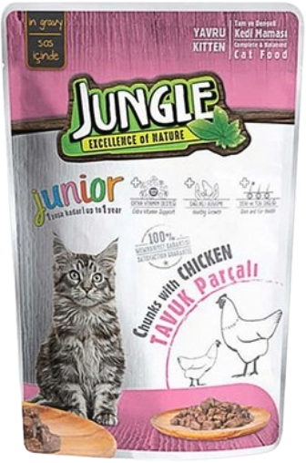JUNGLE POUCH YAVRU KEDİ TAVUK 100GR