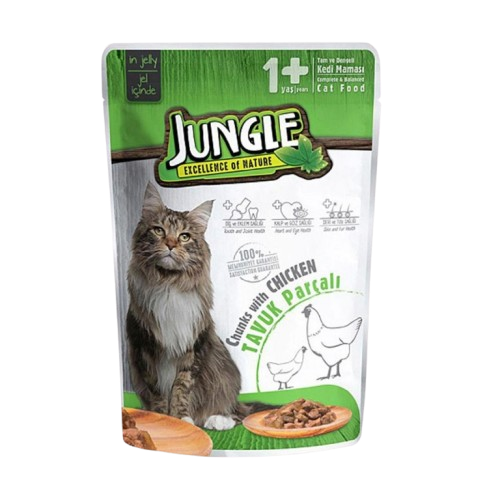 JUNGLE POUCH YETİŞKİN KEDİ TAVUK 100GR