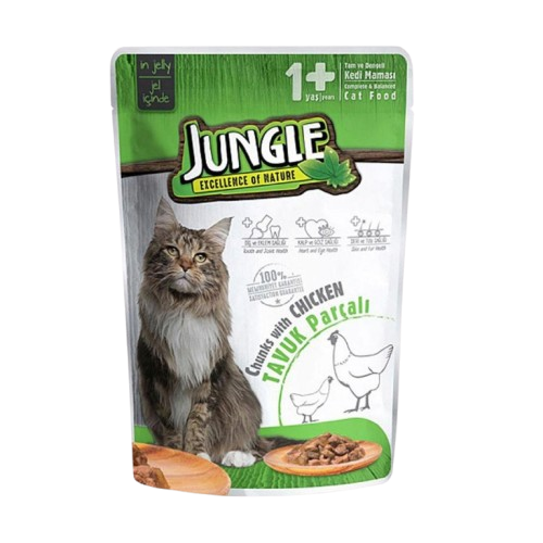 JUNGLE POUCH YETİŞKİN KEDİ TAVUK 100GR