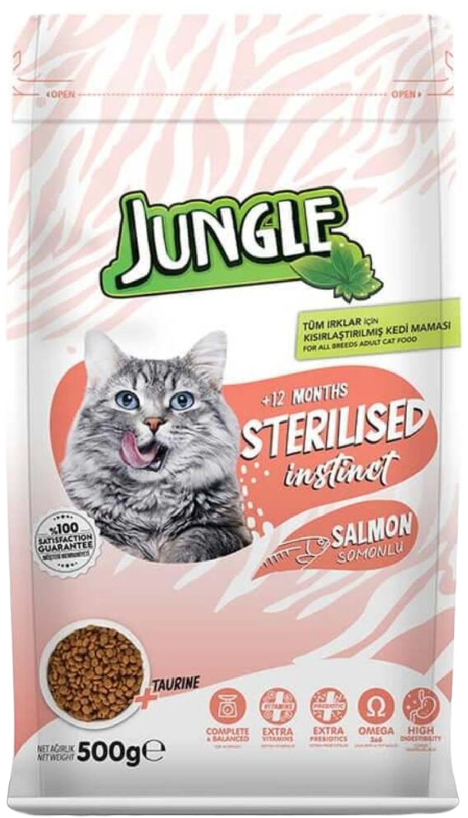 JUNGLE KISIR KEDİ MAMASI SOMONLU 500GR