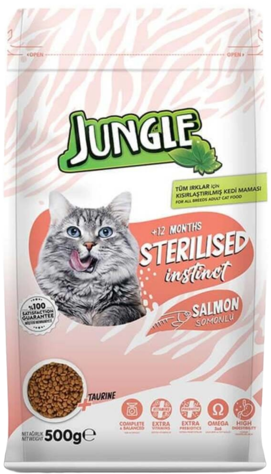 JUNGLE KISIR KEDİ MAMASI SOMONLU 500GR
